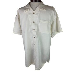 3XL Harriton Men's Short Sleeve Casual Ivory‎ Button Up Shirt